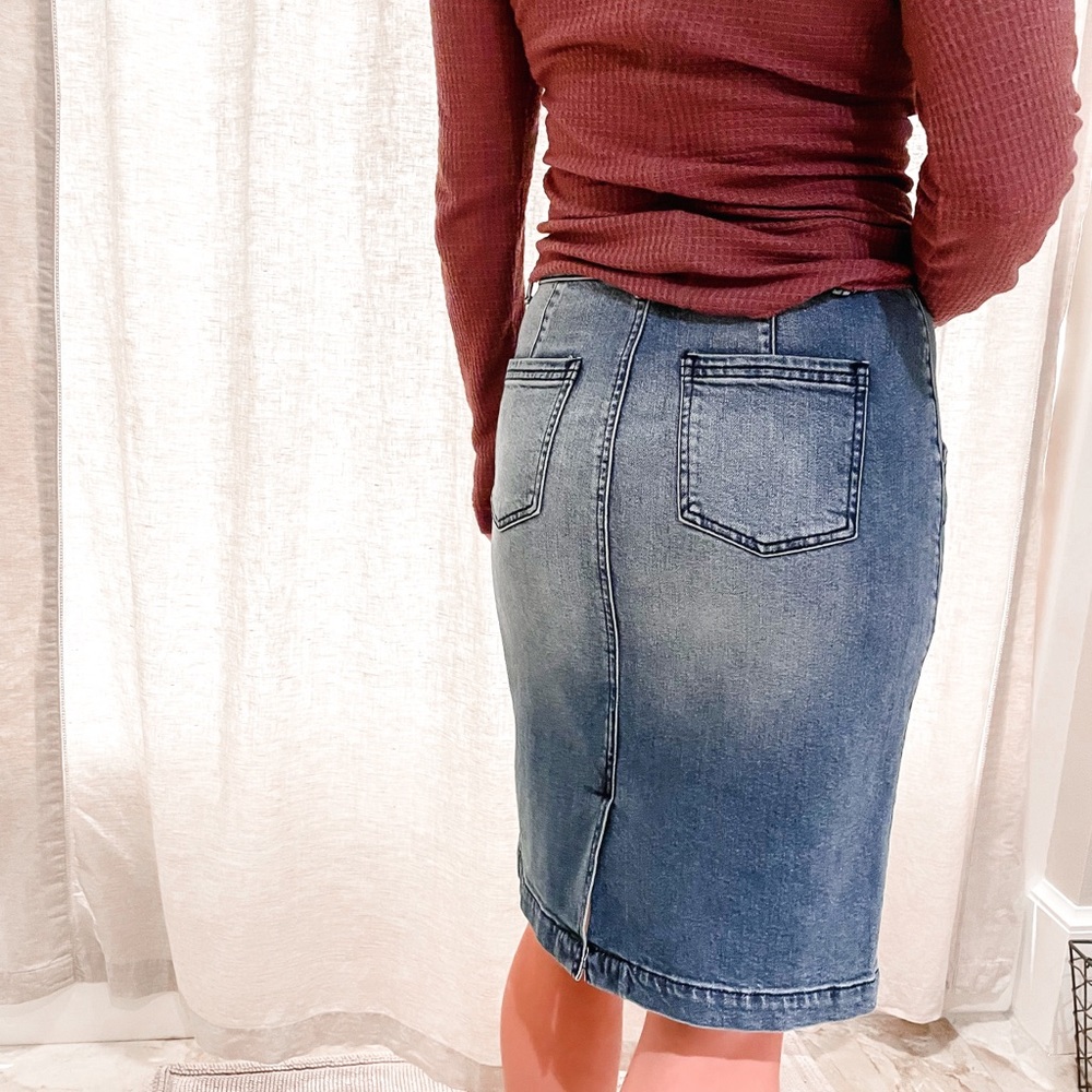Pilcro and the Letterpress Denim Pencil Skirt Size 0 Anthropologie